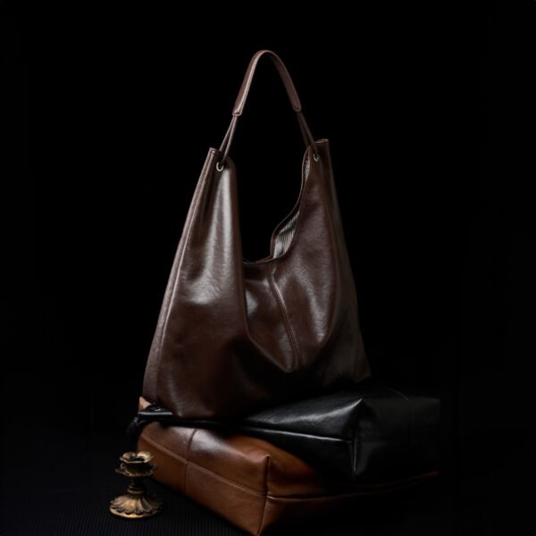 Vegetable Tanned Leather Large Tote Bag — Commuter Shoulder Bag