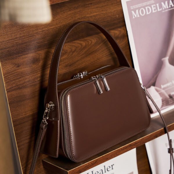 Leather Commuter Small Box Bag — Chic Everyday Crossbody