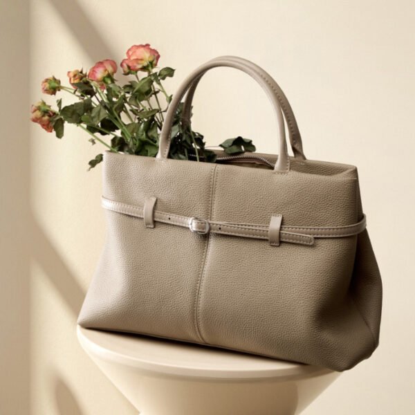 Leather Briefcase Tote — Stylish Commuter Handbag