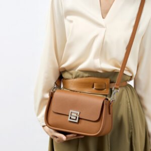 genuine leather square crossbody bag