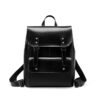 SKU-01-黑色 Vintage Genuine Leather Laptop Backpack — British Retro Style & Secure Daily Carry