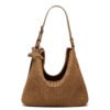 Suede Matte Woven Tote Bag — Large-Capacity Street Style