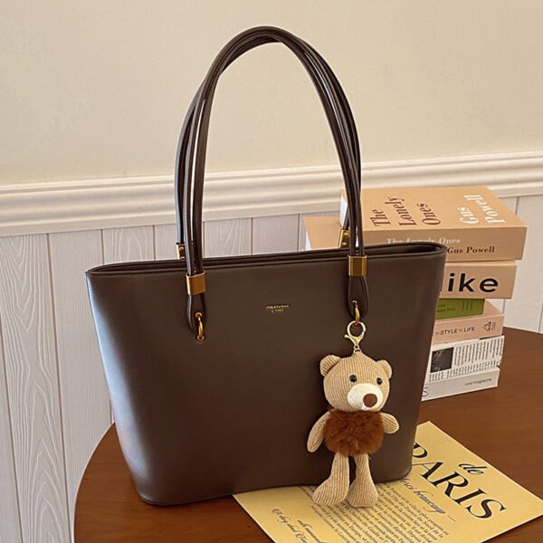 PU Solid-Color Tote Bag — Spacious & Minimalist Everyday Carry