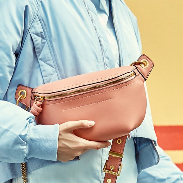 主图-02 Genuine Leather Saddle Bag — Trendy Crossbody & Waist Bag for Women