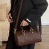 Vintage Brown Vegetable-Tanned Leather Bucket Bag — Refined Boston Shape & Everyday Elegance