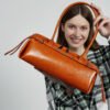 主图-02 Retro Moto-Style Leather Baguette Handbag — Belt-Detail Edge & Urban Cool