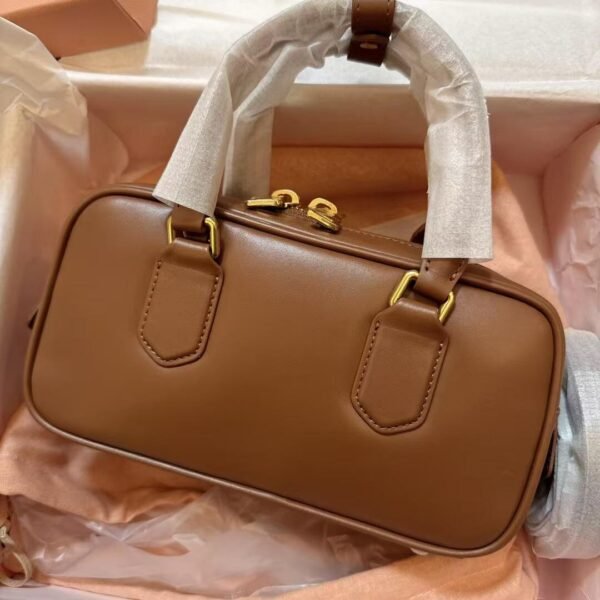 Synthetic Leather Boston Bowling Bag — Elegant & Structured