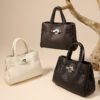 主图-03 Genuine Leather Minimalist Platinum Tote Bag — Elegant Everyday Luxury