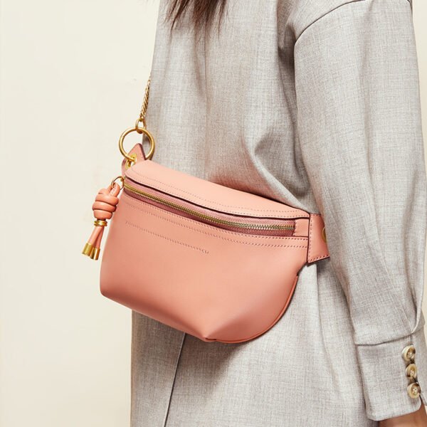 主图-03 Genuine Leather Saddle Bag — Trendy Crossbody & Waist Bag for Women