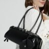主图-03 Retro Moto-Style Leather Baguette Handbag — Belt-Detail Edge & Urban Cool