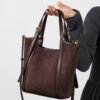 主图-04 Genuine Suede Leather Tote Bag — Minimalist Large Capacity Commuter Bag