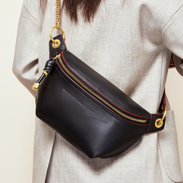 主图-04 Genuine Leather Saddle Bag — Trendy Crossbody & Waist Bag for Women