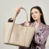 Genuine Leather Tote Bag — Large Capacity Work & Commuter Bag for Women