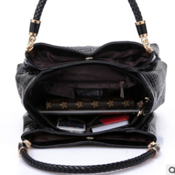 Croc-Embossed Structured Handbag — Elegant & Timeless Luxury