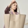 Genuine Leather Tote Bag — Large Capacity Work & Commuter Bag for Women