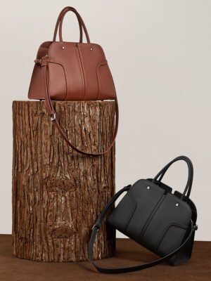 主图-05 Genuine Leather Tote & Crossbody Bag — Large Capacity Smiley Shell Design