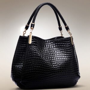 主图-06 Croc-Embossed Structured Handbag — Elegant & Timeless Luxury