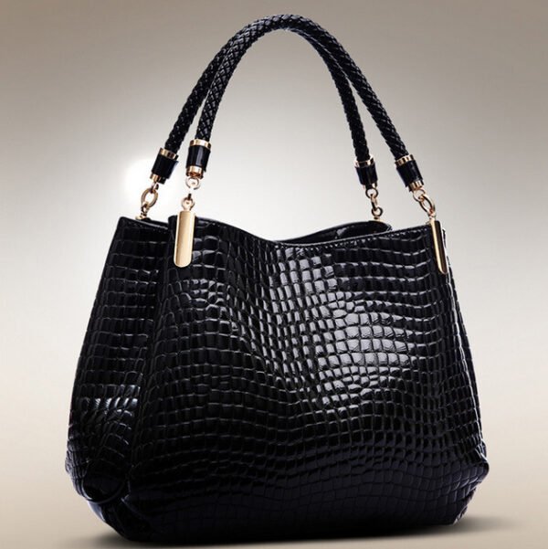Croc-Embossed Structured Handbag — Elegant & Timeless Luxury