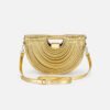 主图-07 PU Woven Bamboo Handle Crescent Bag — Fashion Handheld Shoulder Bag