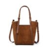 主图-07 Genuine Suede Leather Tote Bag — Minimalist Large Capacity Commuter Bag