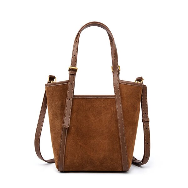 主图-07 Genuine Suede Leather Tote Bag — Minimalist Large Capacity Commuter Bag