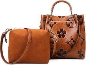 PU Bucket Handbag — Large-Capacity Embossed Letter Design for Work & Daily Use