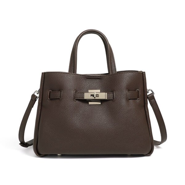 主图-07 Genuine Leather Minimalist Platinum Tote Bag — Elegant Everyday Luxury