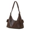 Full-Grain Veg-Tanned Leather Hobo Bag — Large Capacity Casual Shoulder Bag for Women