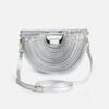 主图-08 PU Woven Bamboo Handle Crescent Bag — Fashion Handheld Shoulder Bag