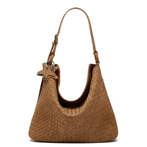 Suede Matte Woven Tote Bag — Large-Capacity Street Style