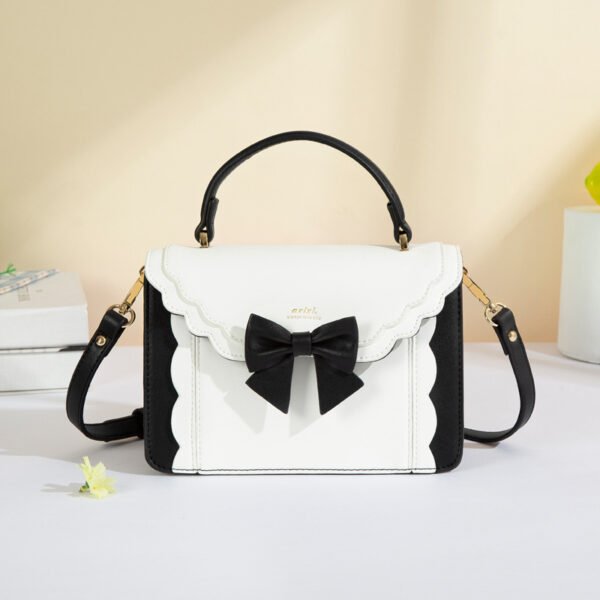 PU Bow-Detail Accordion Box Bag — Compact & Elegant Carry