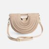 主图-13 PU Woven Bamboo Handle Crescent Bag — Fashion Handheld Shoulder Bag
