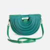 主图-14 PU Woven Bamboo Handle Crescent Bag — Fashion Handheld Shoulder Bag