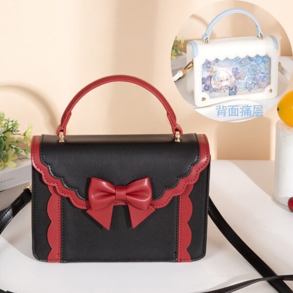 PU Bow-Detail Accordion Box Bag — Compact & Elegant Carry