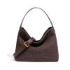 主图-15 Suede-Finish Woven Bucket Tote Bag — Spacious & Vintage Elegance