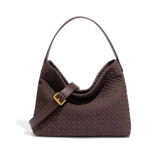 主图-15 Suede-Finish Woven Bucket Tote Bag — Spacious & Vintage Elegance