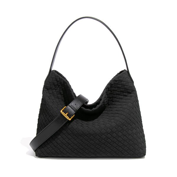 主图-17 Suede-Finish Woven Bucket Tote Bag — Spacious & Vintage Elegance