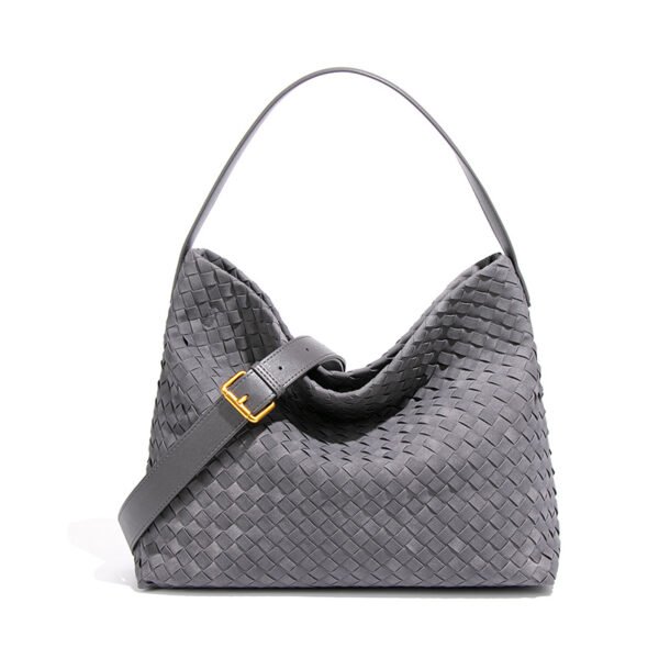 主图-18 Suede-Finish Woven Bucket Tote Bag — Spacious & Vintage Elegance