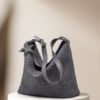 Suede Matte Woven Tote Bag — Large-Capacity Street Style