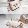 PU Bow-Detail Accordion Box Bag — Compact & Elegant Carry