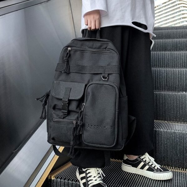 详情-05 PU Utility Street Backpack — Large Capacity & Ergonomic Comfort