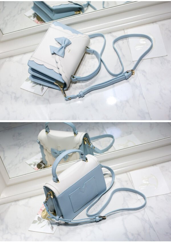 PU Bow-Detail Accordion Box Bag — Compact & Elegant Carry