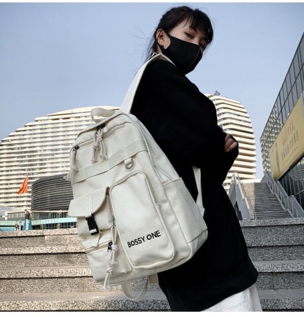 详情-10 PU Utility Street Backpack — Large Capacity & Ergonomic Comfort