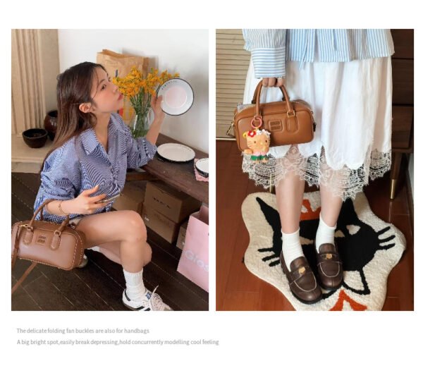 Synthetic Leather Boston Bowling Bag — Elegant & Structured