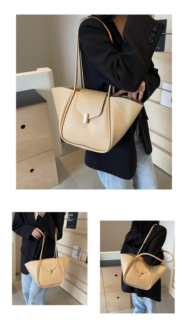 详情-11 PU Underarm Tote Bag with Insert — Large Capacity Urban Crossbody & Shoulder Bag