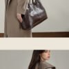 Genuine Leather Tote Bag — Large Capacity Fashionable Shoulder Bag for Women