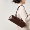 详情-15 Retro Moto-Style Leather Baguette Handbag — Belt-Detail Edge & Urban Cool