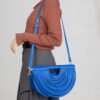 详情-15 PU Woven Bamboo Handle Crescent Bag — Fashion Handheld Shoulder Bag