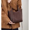 详情-16 Genuine Suede Leather Tote Bag — Minimalist Large Capacity Commuter Bag