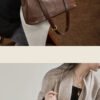 Genuine Leather Tote Bag — Large Capacity Fashionable Shoulder Bag for Women